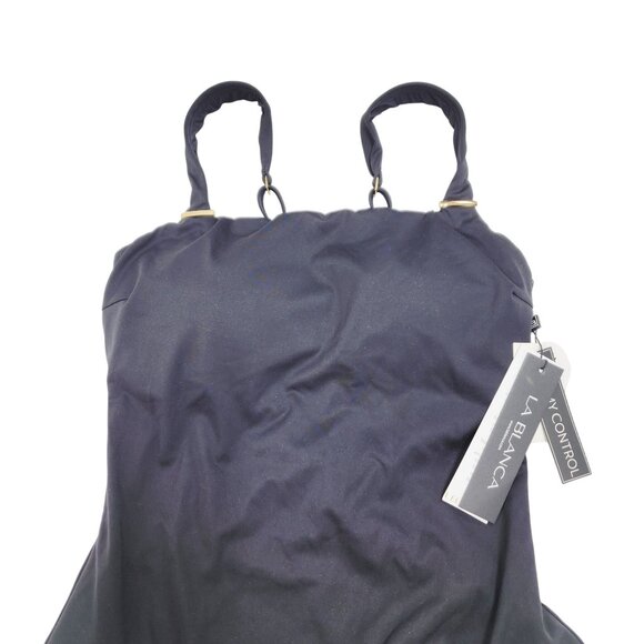 La Blanca Womens Black One-Piece Swimsuit With Adjustable Straps  Size 14 - Picture 5 of 7